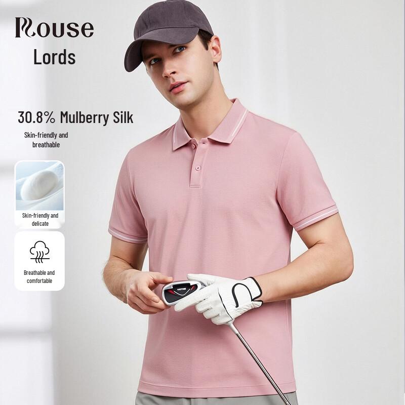 Luozhi Men s 30% Mulberry Silk Blend Polo Shirt 54