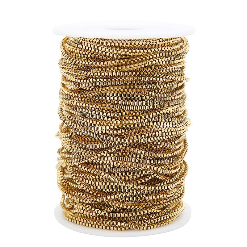 2meters Stainless Steel Link Box Ball Bead Chains Bulk Metal Necklace Bracelet Chains Lot Jewelry Making Supplies Accessories