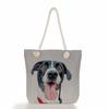 Multifunctional Dog Printed Thick Rope Shoulder Beach Bag Casual Large Capacity Handbag 7598 CLE