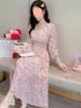 Floral Print Chiffon Dress Long Dress Women Spring New Korean Style Fairy Dress Ruffled Maxi Skirt