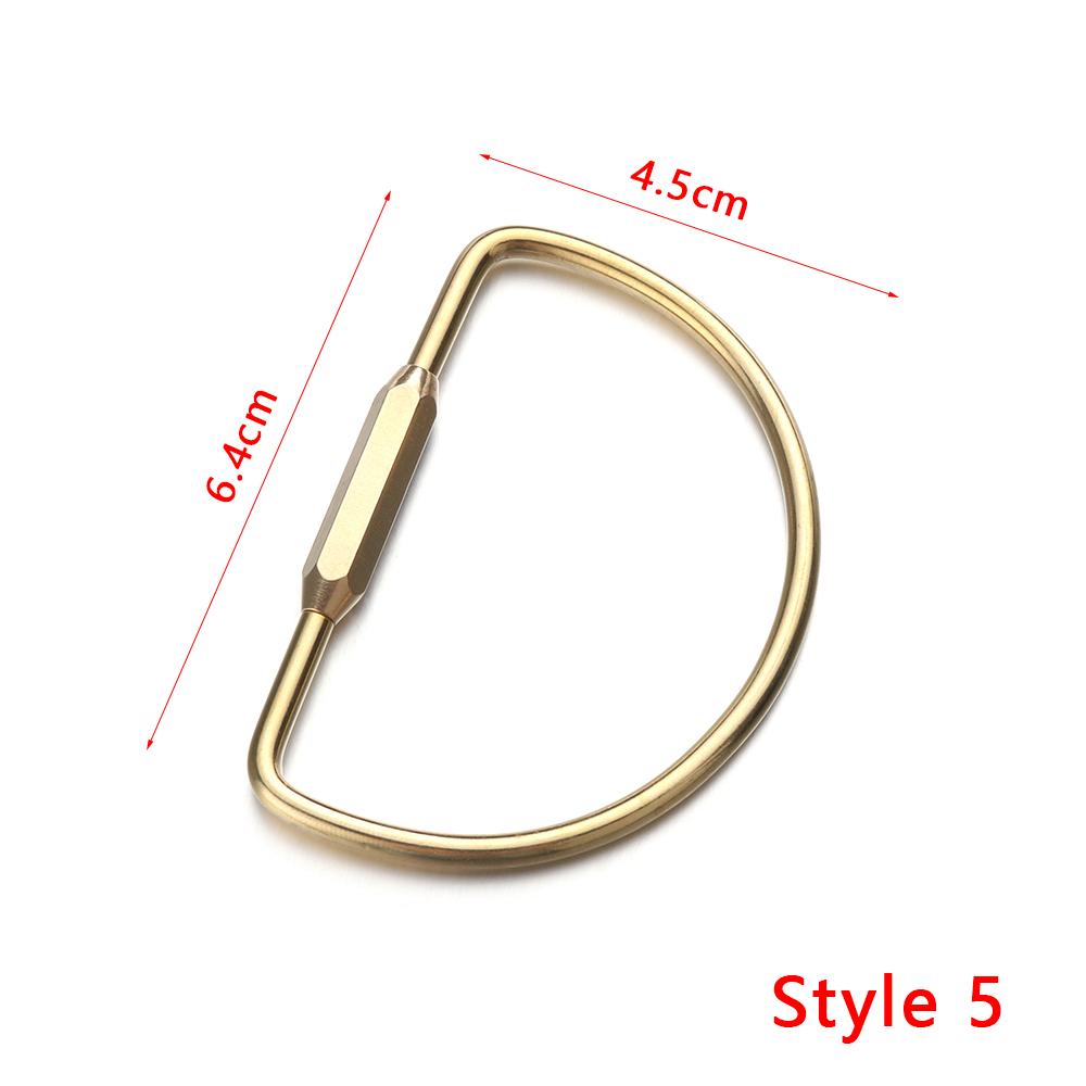 Creative Brass Keychain Portable Key Ring Pendant Whistle Ruler Buckles DIY Unique Organizer Tools Jewelry Keychain Accessories