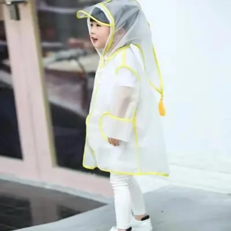 

Kids Raincoat Waterproof Rain Poncho Clear Transparent Children kindergarten school Student Rainsuit Protective Poncho Covers M жовтий