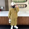 Boys' Fleece-Lined Jacket & Sport Set: Plush 2024 Autumn/Winter Children's Wear