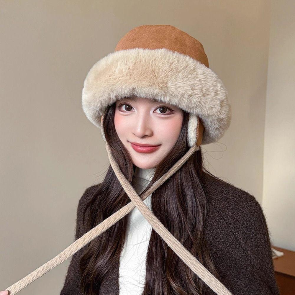 Thick Bomber Hat Windproof Ski Russian Cap Outdoors Ushanka Fur Hat  for Men Women