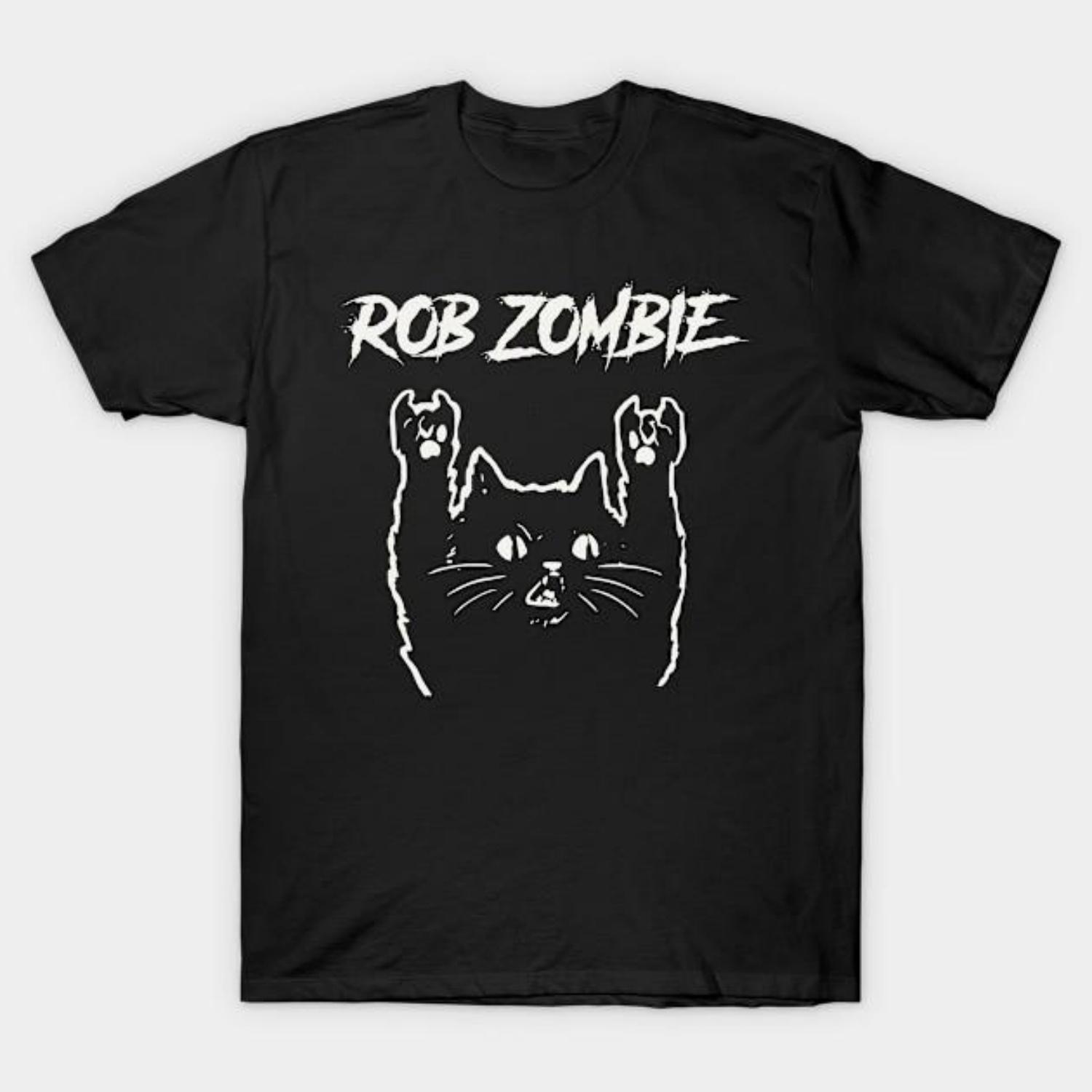 Men Black Print T-shirt Rob And The Cat No-Cut Transfer Paper Print Cotton Tshirt S чёрный