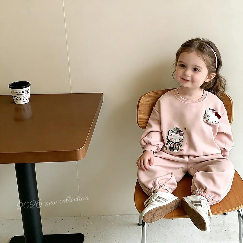 Autumn 2025 Girls' Cute Hoodie & Pants Set - Baby & Toddler Outfit for Spring/Fall