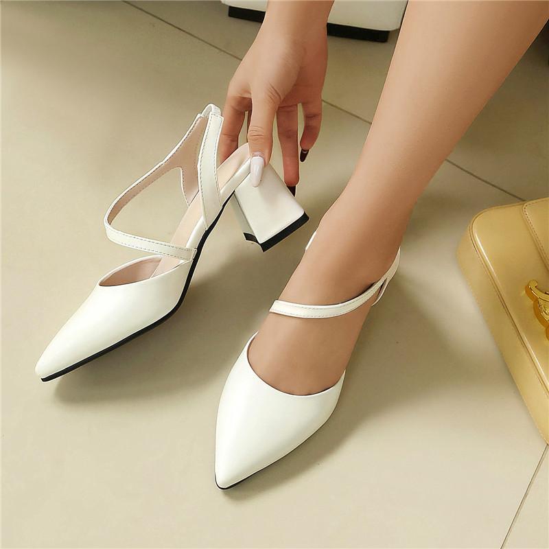 Women's High-heeled Sandals Spring and Summer New Simple and Versatile Thick-heeled Large-size Bag Head Sandals