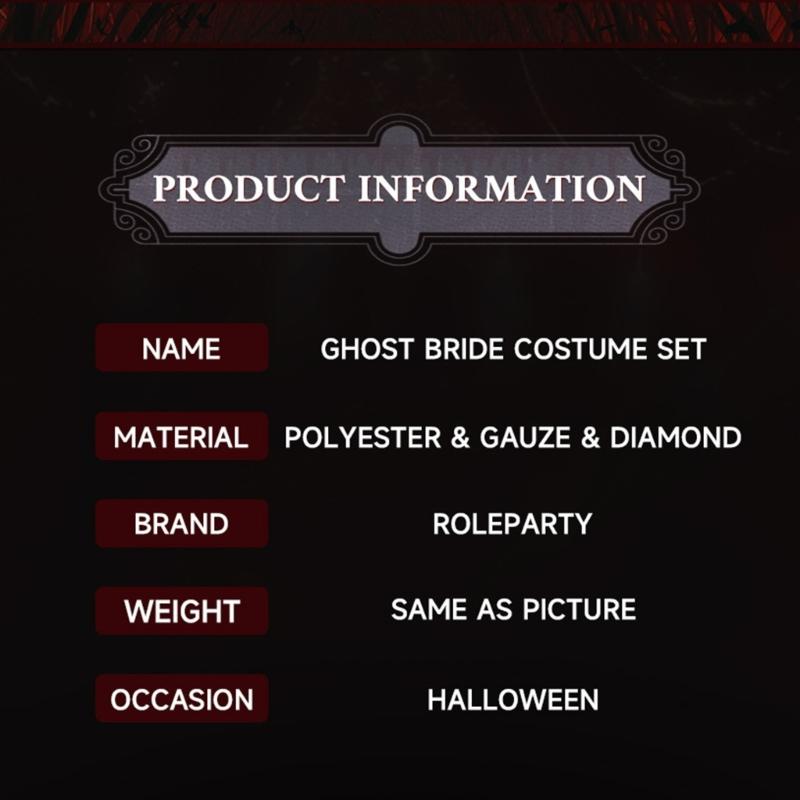 Halloween Abschlussballkönigin Kostüm Blutiges Nachthemd Kleid Abschlussballkönigin Schärpe Kronen Stirnband Cosplay Verkleidungsparty Zubehör
