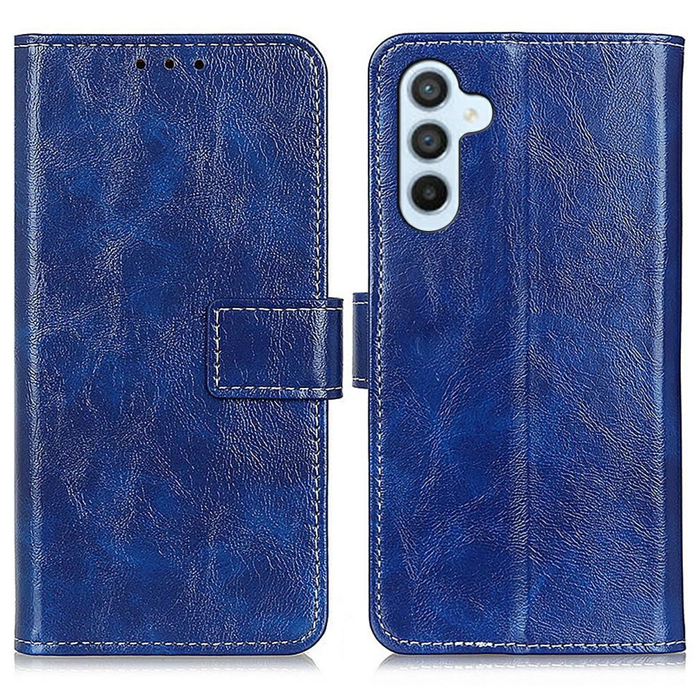

For Samsung Galaxy A56 5G Leather Case Wallet Phone Cover Crazy Horse Texture Blue