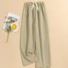 Women's Striped Pajama Pants - Summer Bubble Stripe, Slim, High Waist, Plus Size, Loose, Long Pants for Indoor/Outdoor Wear.