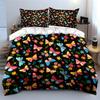 Colorful Butterflies And Floral Print Bedding Set 1 Duvet Cover 2 Pillowcases For Adult And Children Luxury Gift Full Size