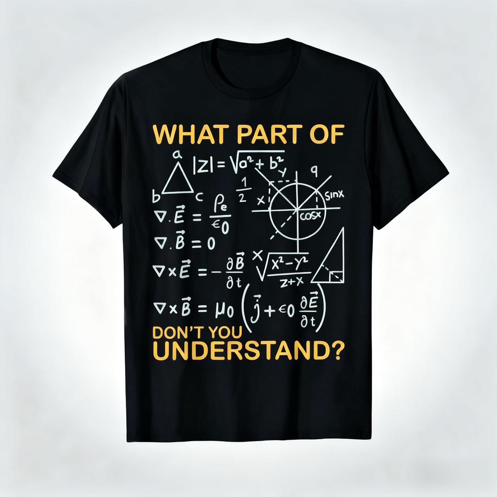 Quelle partie de 'Ne comprenez-vous pas' - T-shirt drôle de professeur de maths Vêtements pour hommes T-shirt Décontracté quotidien Doux Fitness T-shirt