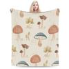 Leaf and Mushroom Pattern Blankets Fleece Printed  Breathable Lightweight Throw Blanket for Bedding Bedroom Quilt