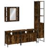 4 Piece Bathroom Furniture Set Smoked Oak Wood Based Material