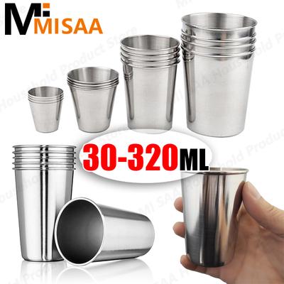 30/70/180/320ML Mini Glasses Stainless Steel Metal Beer Cup Milk Tea Wine Cups For Wine Portable Drinkware Kitchen Accessories