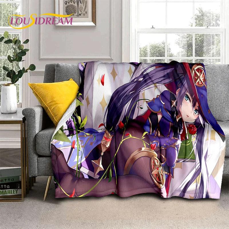 3D Cute Genshin Impact Cartoon Game Soft Blankets,Throw Blanket Comfortable Blanket for Picnic Beds Sofa Home Bedroom Kids Gifts