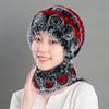 Female Hat Rabbit Rex Fur Fashion Flower Ear Protection Mother Female Fur Hat Scarf Thickened Warmth