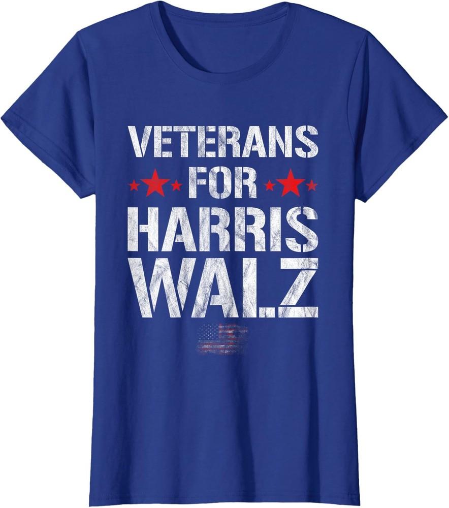 Veterans For Harris 2024 Kamala Harris Tim Walz Ladies' Crewneck T-Shirt Unisex T-Shirt