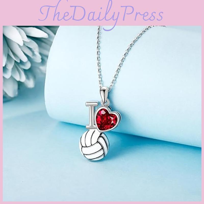 I Love Volleyball Geometric Heart Jewelry Rhinestones Alloy Finish Women Trendy