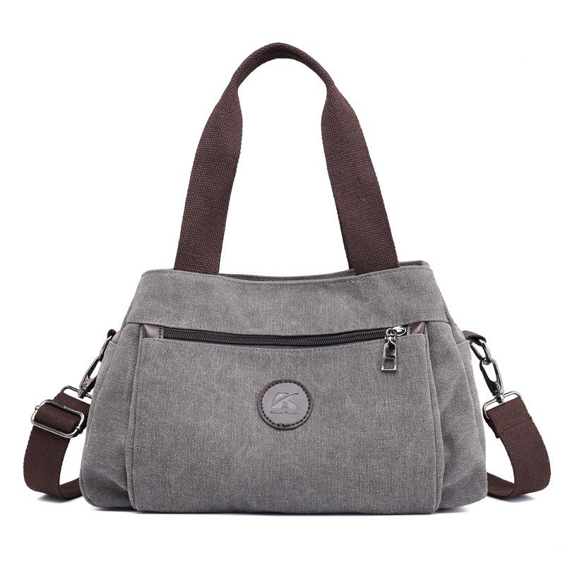 Canvas Women's Bag Casual Women's Single Shoulder Bag with Solid Color Wear-resistant  Handbag Crossbody Bag
