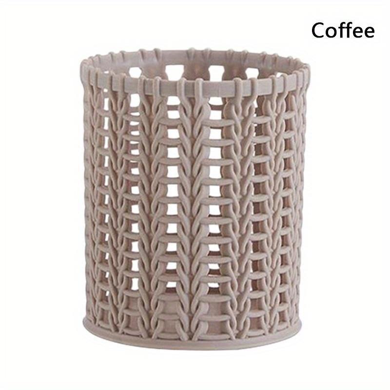 

Креативный пластиковый держатель для ручек из ротанга, многофункциональные полые коробки, настольные офисные канцелярские принадлежности, ведро, пенал, контейнер кофейный
