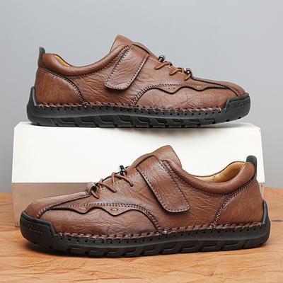 38-48 Men's Large Size Hand-stitched Casual Rubber Leather Shoes Soft Sole Wedding Shoes