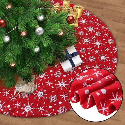 Christmas Tree Skirt Snowflakes Xmas Tree Skirts, Large Christmas Tree Mat With Snowy Pattern For Decorations Holiday Party