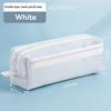 Double Layer Mesh Pen Bag Large Capacity Transparent Stationery Storage Bag Multifunctional Zipper Exam Supplies Organizer