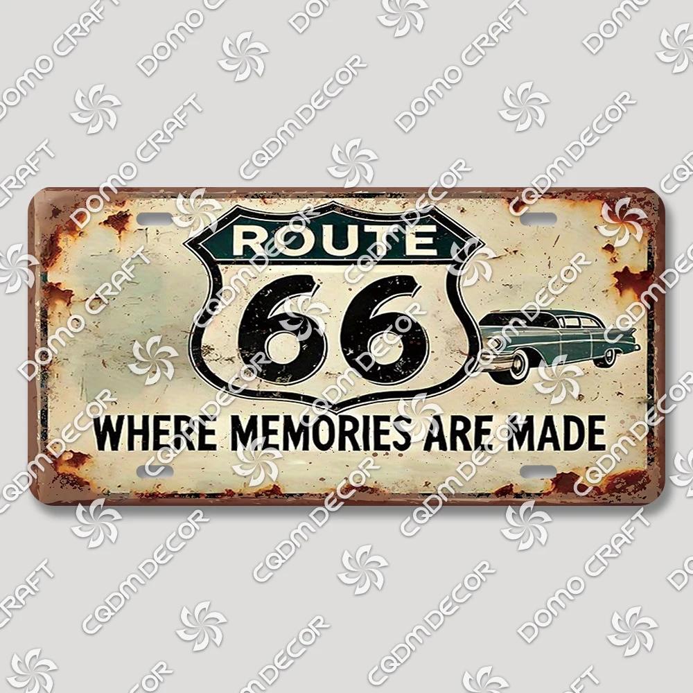 Vintage US Route  Tin Sign Metal Wall Art Decor  Retro Car Poster Plaque for Garage Motel Bar Club Gas Station  Perfect Home Dec