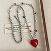 Simple Cord Necklace With Heart Pendant Clear Resin Adjustable Design For Various Occasions Romance Gift
