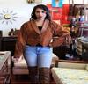 NOORA Women's Tan Suede Fringe Style Jacket