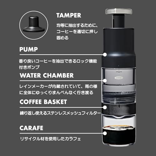 OXO Quick Concentrated Coffee Maker - Cold Brew Coffee Bottle - Lightweight, Portable, Makes Coffee In 5 Minutes, Makes 4 Cups At a Time