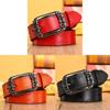 Pulaiteqi Vintage Leather Belt For Women With Round Buckle Elegant Two Layer Cowhide Accessory