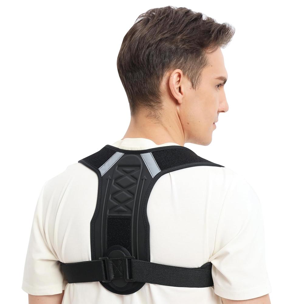 

Adjustable Posture Corrector For Women Men Breathable Shoulder Support Belt Hunchback Scoliosis Correction Back Straightener L чорний