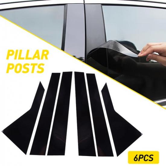 6x Black Pillar Posts Cover Door Trim For HYUNDAI GENESIS G80 2015- Sedan EK
