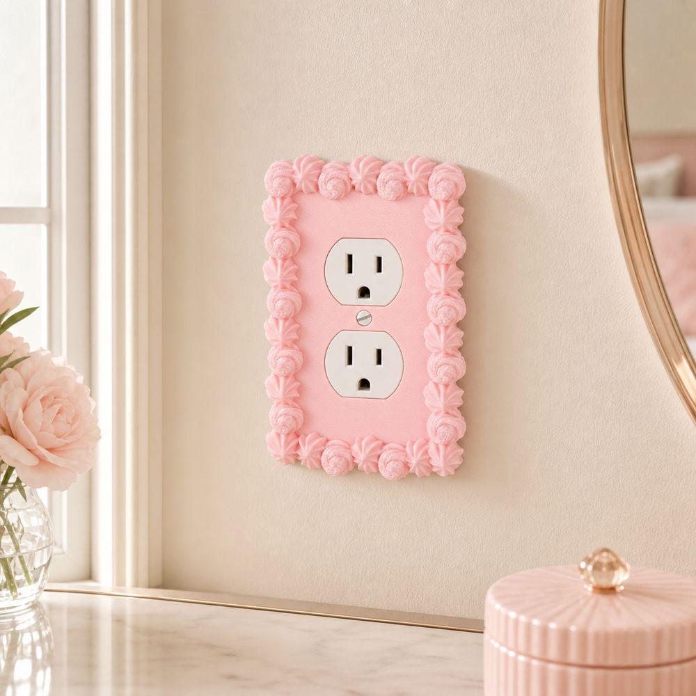 Cream Style Light Switch Cover Piping Texture Wall Plate Cover Decorative Wall Plate  Bedroom Decor