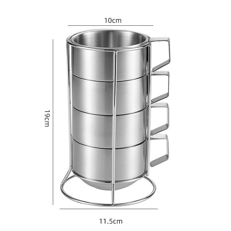 Portable Collapsible Stainless Steel Insulated Cup - Durable, Double Layer for Camping & Outdoor Use