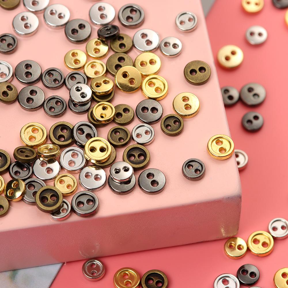 20Pz Bottoni Metallici per Bambole per Cucire Vestiti per Bambole Accessori Bottoni Rotondi Mini 3/4/5/6mm Per Fibbie Vestiti per Bambole Fai da Te 1/12 1/6