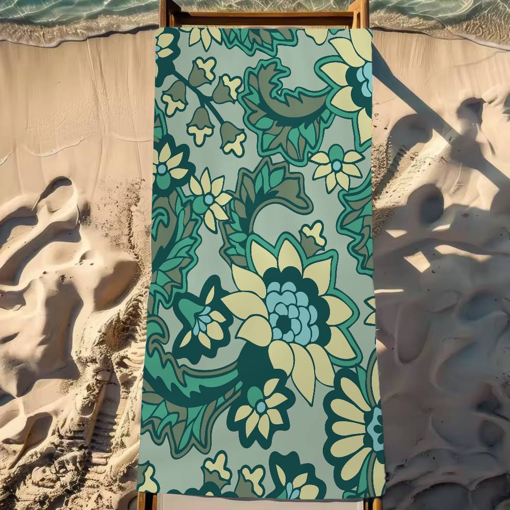 Ethnic Pattern Print Microfiber Printed Beach Towel Mountain Climbing Yoga Beach Swimming Running Absorbent Soft Towel