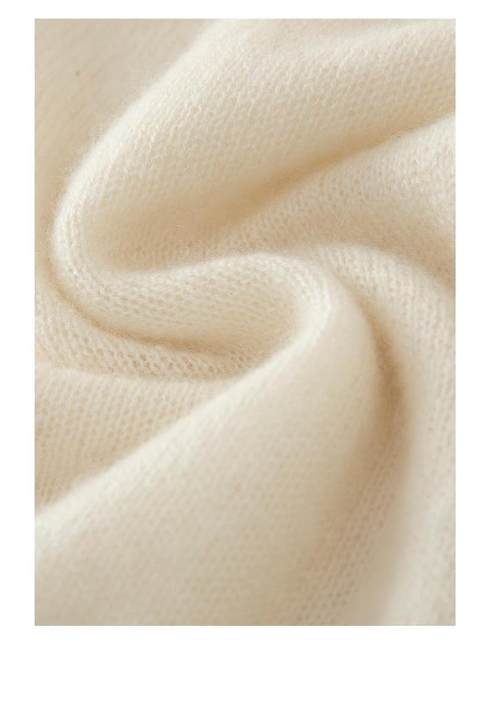 Lekasha 100% Pure Cashmere Loose Round Neck Cardigan Sweater Coat