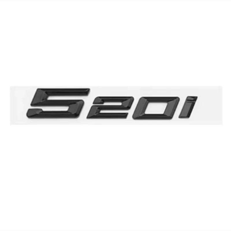New Glossy Black Chrome Silver 3D Letters Numbers 520i 525i 530i Emblem for Car Trunk Sticker