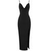 Women's Sexy Spaghetti Strap Slim-fit Solid Color Evening Dress
