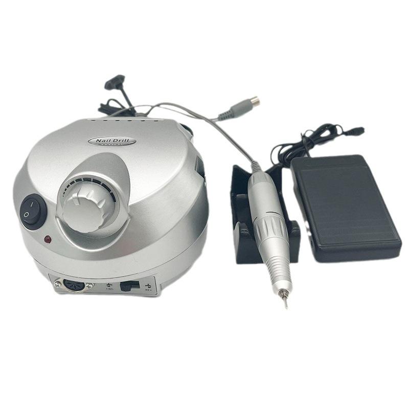 

Электрическая дрель для ногтей, 35000 об/мин, профессиональная маникюрная машина, набор шлифовальных машинок для ногтей, сверло для ногтей, портативное оборудование для полировки маникюрного салона US Plug серебряный