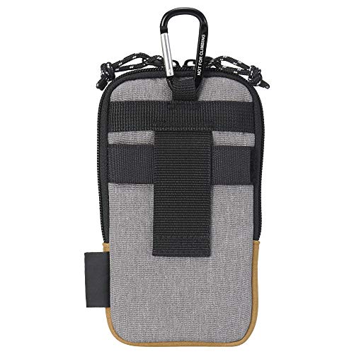 Hakuba Smartphone Case, OUTDOOR PRODUCTS Smartphone Pouch 04, Heather Gray, AMZODSPP04HG, with Carabiner and Belt Loop, Compatible with iPhone 17, Air