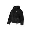 Athletics Solid Color Loose Hooded Teddy Fleece Spliced Warm Down Jacket Women Outerwear Deep-Black A11W241918F-BK