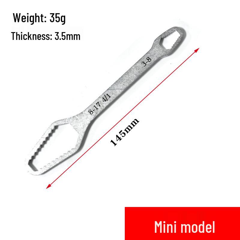 Plum Blossom Double-Ended Adjustable Wrench 8-22mm - Non-slip, Self-tightening, Multifunctional Open-end Tool for Household & Auto Repair