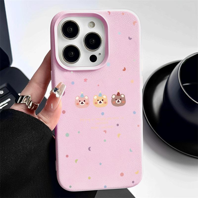 Cute Bear for Apple 16promax Phone Case for IPhone15plus Cartoon 14pro Skin Texture 13min