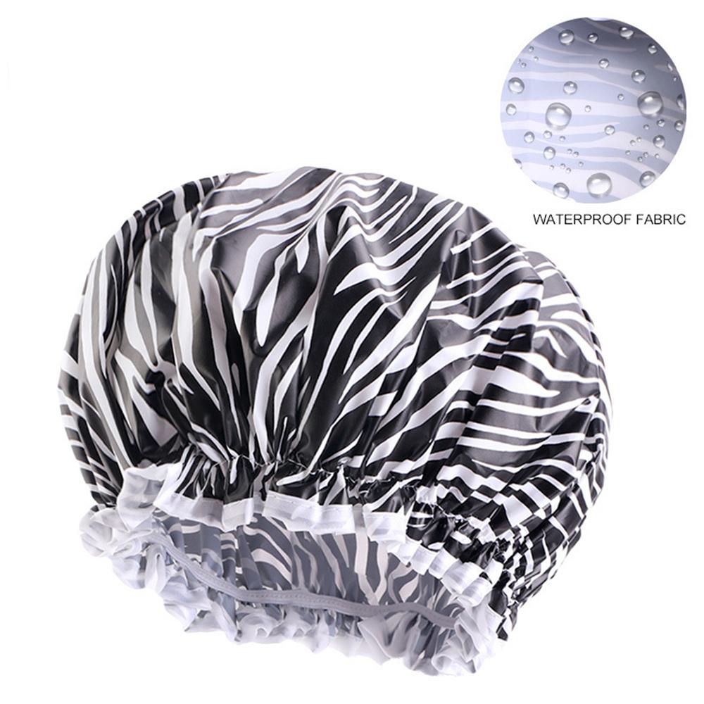 Waterproof Bath Hat Bathroom Shower Hair Cover Women Supplies Shower Cap Adult Shower Bath Bathing Caps Flower Print Elastic Cap
