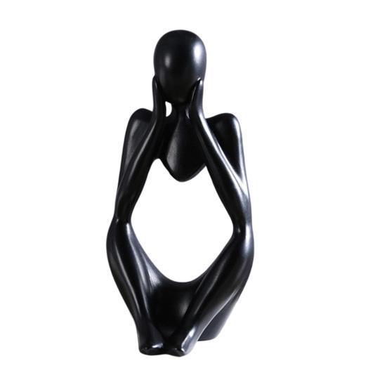 Yousheng Thinker Statue, Modern Thinker Abstract Art Sculpture, 3D Printed Collectible Figurine for Home Office Bookshelf Desktop Decor C чёрный