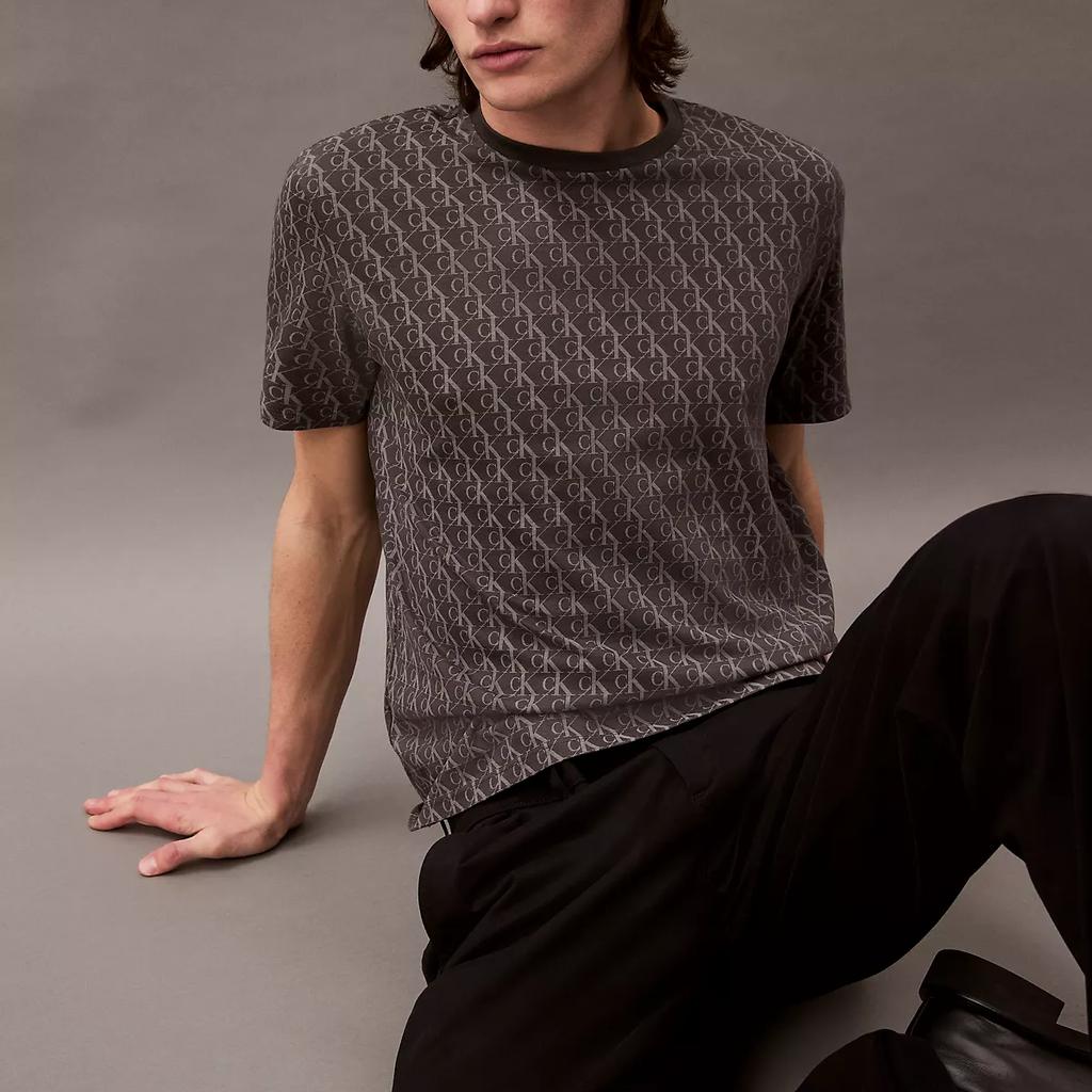 Calvin Klein Minimalist Comfortable Versatile Printed Letter Short Sleeve T-Shirt Men Tops Gray 40BC240-022